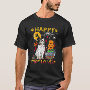 T-shirt Husky Mummy Happy Woof-Lo-Ween Citrouille d'Hallow