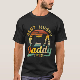 T-shirt Husky Papa Chemise Best Daddy Chien Retro Cadeau V