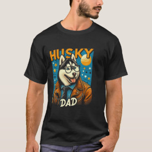 T-shirt Husky Papa Sibérien Husky Chien Animal de compagni