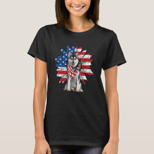 T-shirt Husky Patriot Drapeau Américain Indépendance tourn