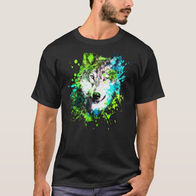 T-shirt Husky Peinture Wolves (Devant)