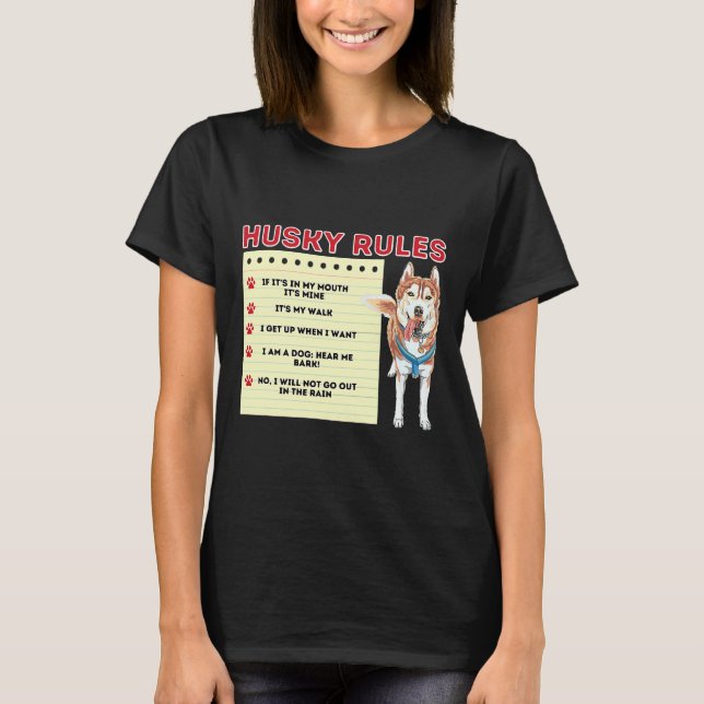 T-shirt Husky Régit Le Propriétaire Sibérien Husky (Devant)