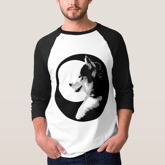 T-shirt Husky Shirt Cool de baseball Jersey Husky Chien Sh (Devant)