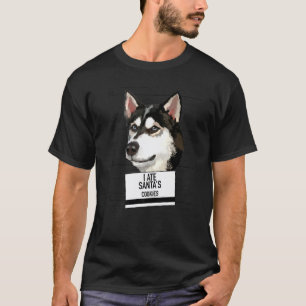 T-shirt Husky sibérien a mangé les cookies du Père Noël