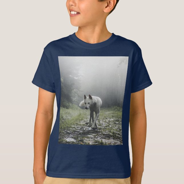 T-shirt Husky Sibérien Blanc (Devant)