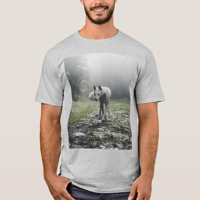 T-shirt Husky Sibérien Blanc (Devant)