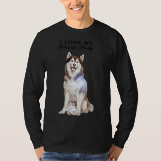 T-shirt Husky Sibérien Et Rose