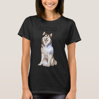 T-shirt Husky Sibérien Et Rose