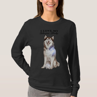 T-shirt Husky Sibérien Et Rose