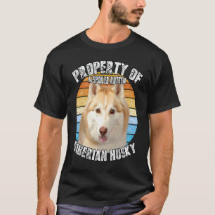 T-shirt Husky sibérien rouge Propriété du propriétaire