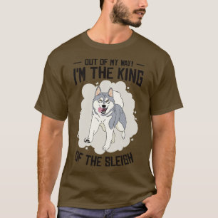T-shirt Husky Sledding King De La Course De Chien Sleigh S