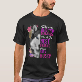 T-shirt Husky Sont Une Fille Meilleur Ami Drôle Chien Mère