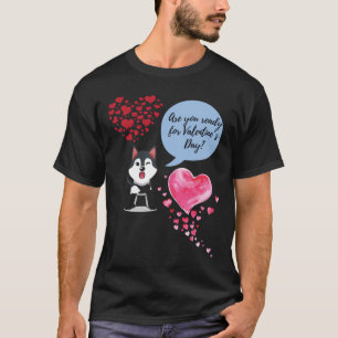 T-shirt Husky Valentine's Day Pink Style