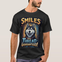 Husky vibrant avec typographie audacieuse