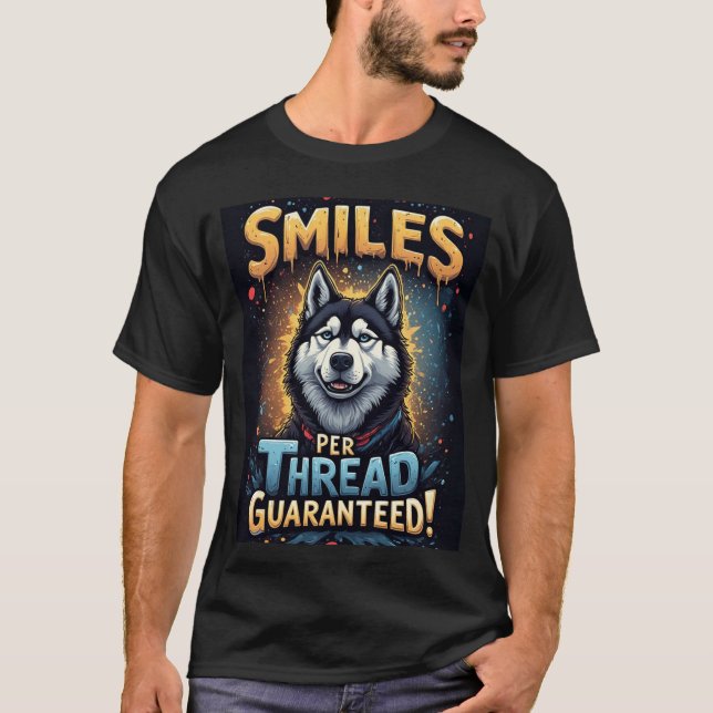 T-shirt Husky vibrant avec typographie audacieuse (Devant)