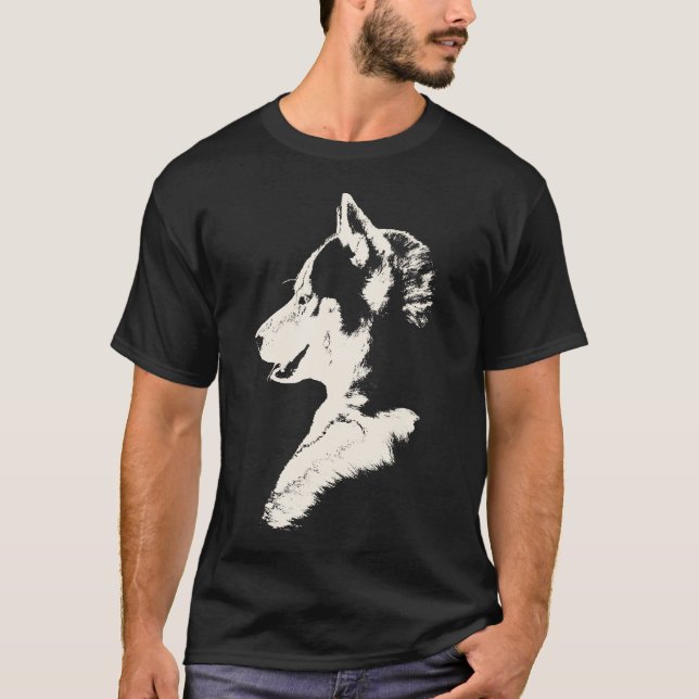 T-shirt Husky Wolf Tee Sled Chien Chemises (Devant)