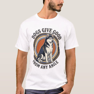 T-shirt Husky Wordplay Tee Gravure Vintage Citation Chien