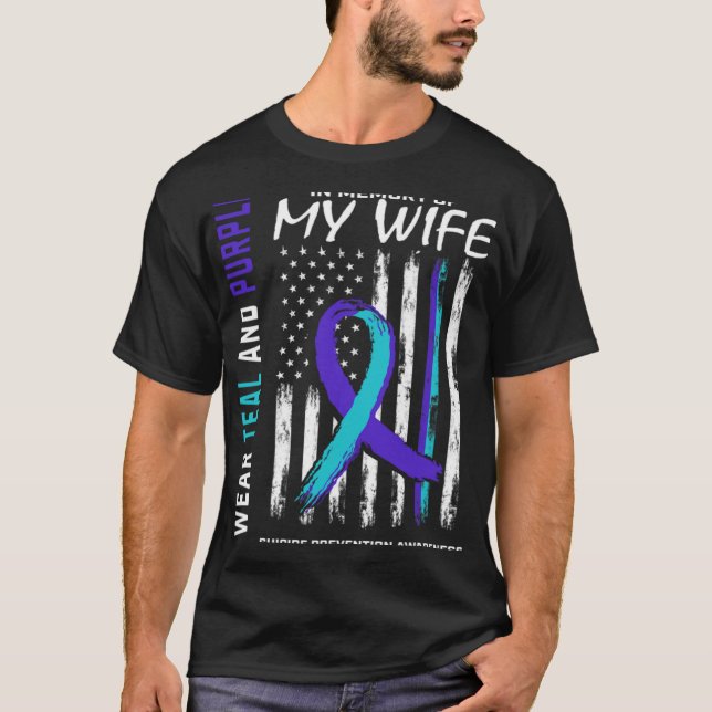 T-shirt Husnd In Memory Of Wife Suicide Awareness Preventi (Devant)