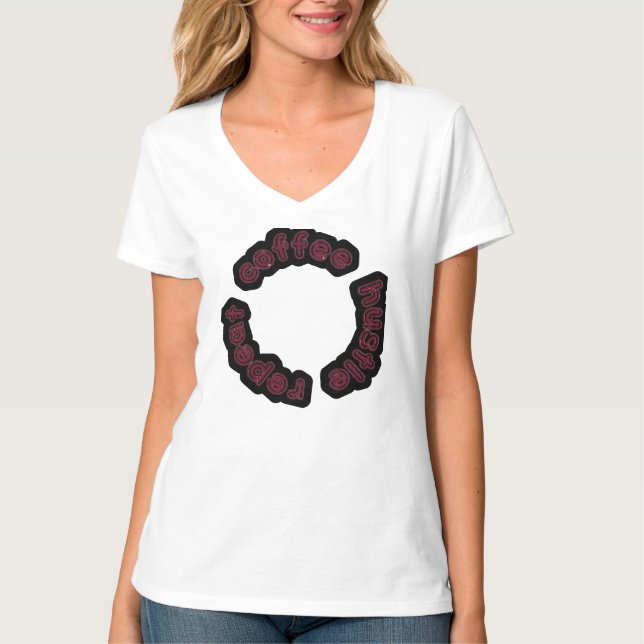 T-shirt Hustle de café Répétition typographie motivationne (Devant)
