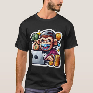 T-shirt Hustle Monkey - Machine à faire de l'argent Graphi