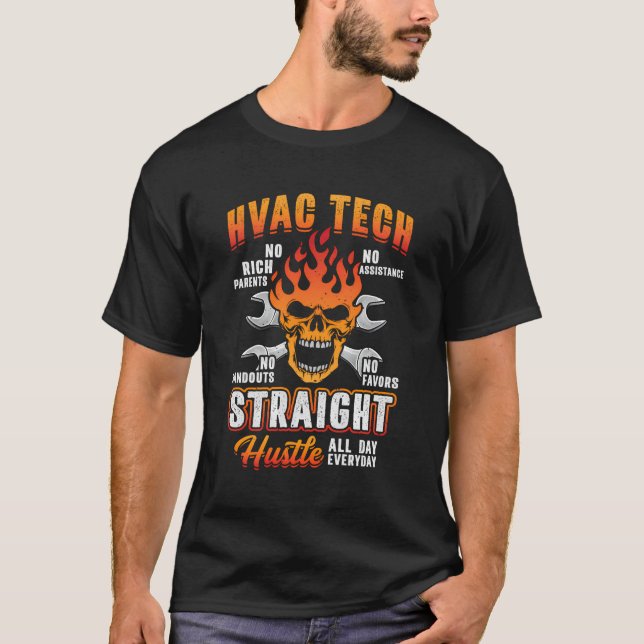 T-shirt Hustle Quotidien Funny Hvac Technicien Installer D (Devant)