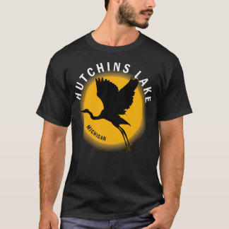 T-shirt Hutchins Lake dans le Michigan Heron Sunrise