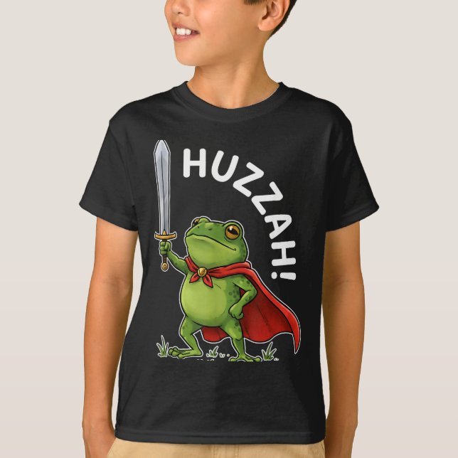 T-shirt Huzzah Frog Knight Funny Sword Meme Frog Quote Men (Devant)