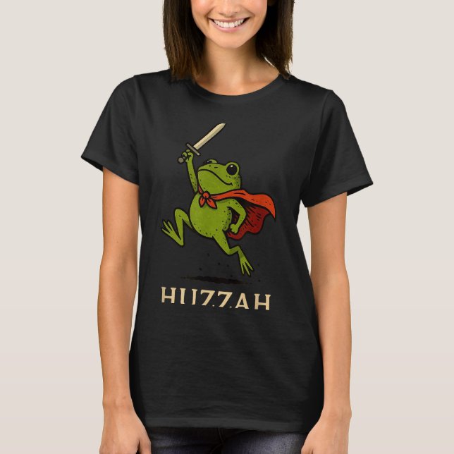T-shirt Huzzah Frog Knight Funny Sword Meme Quote  (Devant)