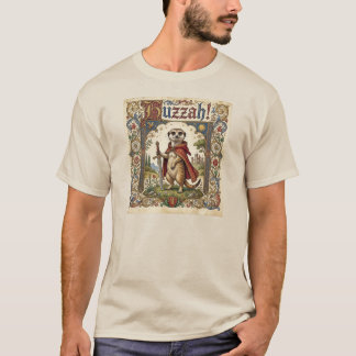 T-shirt Huzzah Meerkat Medieval Knight Cute Illustration
