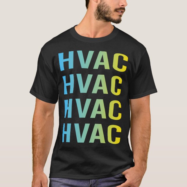 T-shirt HVAC jaune bleu (Devant)
