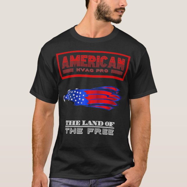 T-shirt HVAC Tech American Pride Eagle USA Mechanic Tee H (Devant)