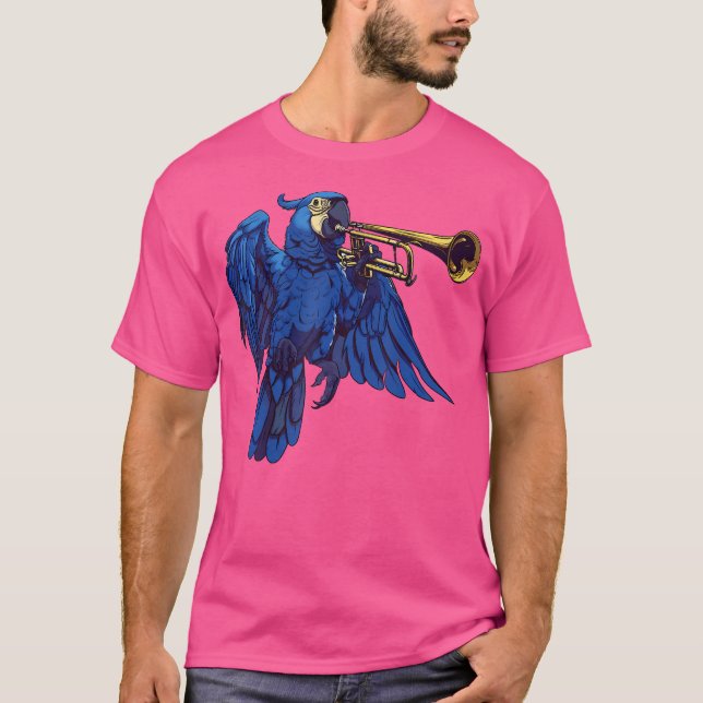 T-shirt Hyacinth Macaw Jouer La Trompette (Devant)