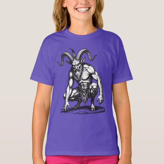 T-shirt Hybride de démon de chèvre humain Lechies (Devant)