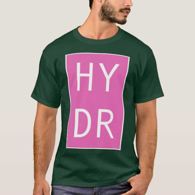 T-shirt HYDR rose surdimensionné (Devant)