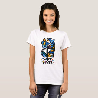 T-shirt Hydrangea Bleu Soft Power Tribal Géométrique Flora