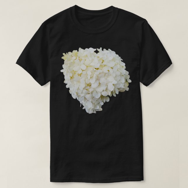 T-shirt Hydrangée blanche Coupe photo florale (Design devant)
