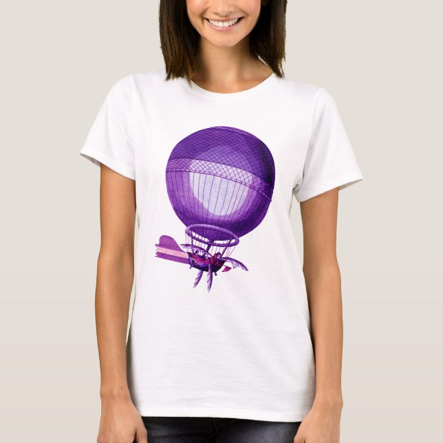 T-shirt Hydrogène Blanchard (Violet) Ballons à air chaud (Devant)
