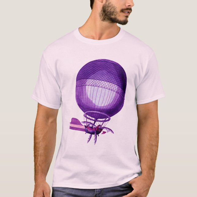 T-shirt Hydrogène Blanchard (Violet) Ballons à air chaud (Devant)