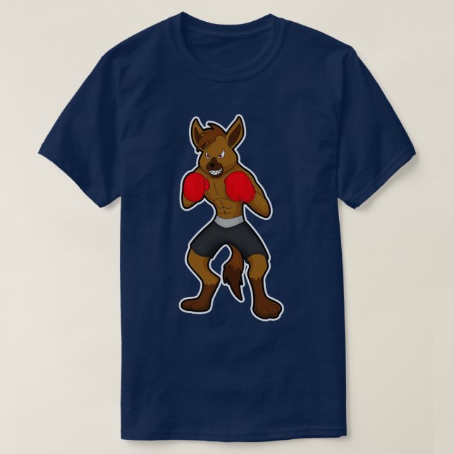 T-shirt Hyena à la boxe avec gants de boxe (Design devant)