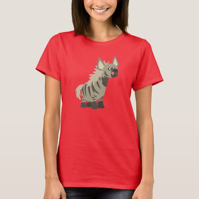 T-Shirt Hyena Femmes Cute Hungry Cartoon (Devant)