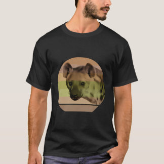 T-shirt Hyena Gros Plan Sur Le Coucher De Soleil Rétro En 