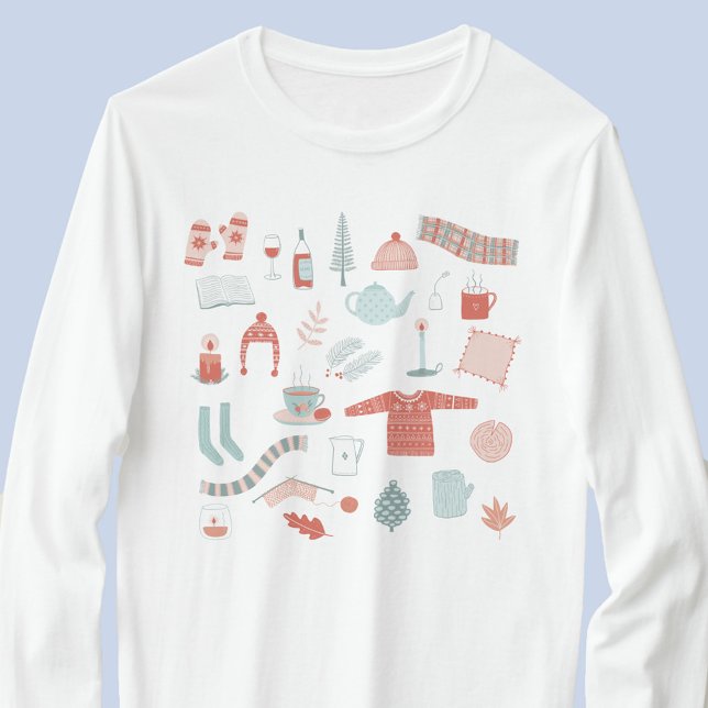 T-shirt Hyge scandinave rétro (Hygge Scandinavian style cosy things t-shirt)