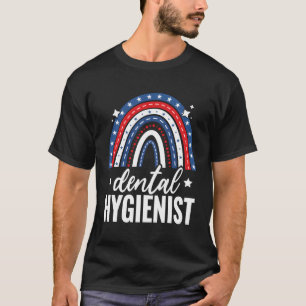 T-shirt Hygiéniste dentaire Rainbow 4 juillet États-Unis