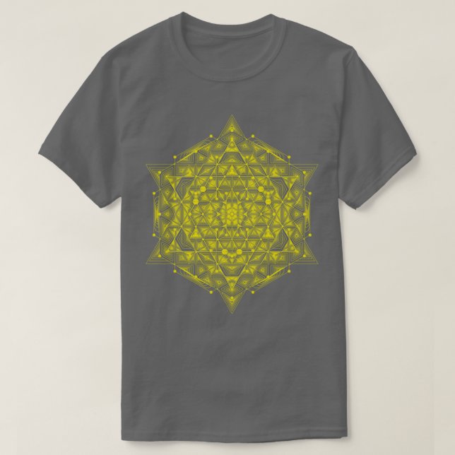 T-shirt Hypercube Sacré jaune (Design devant)