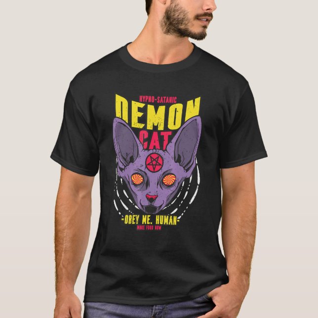 T-shirt Hypno satanique démon chat (Devant)