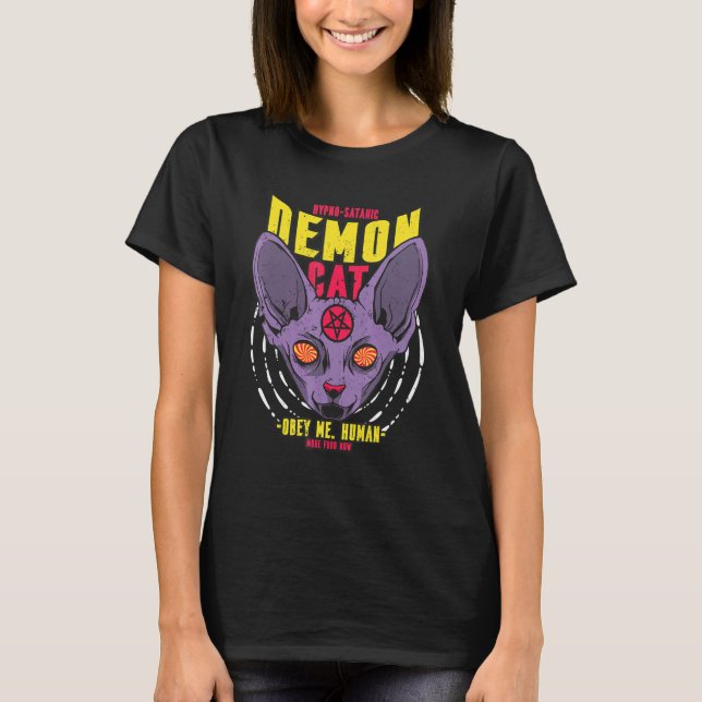 T-shirt Hypno satanique démon chat (Devant)