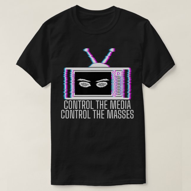 T-shirt Hypnotiser Masses Anti Media TV Propagande Mind Co (Design devant)