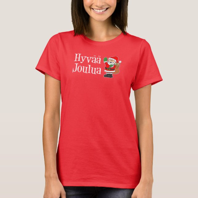 T-shirt Hyvaa Joulua Finlande Père Noël de Noël (Devant)