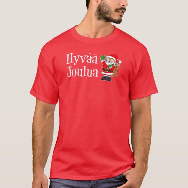 T-shirt Hyvaa Joulua Finlande Père Noël de Noël (Devant)
