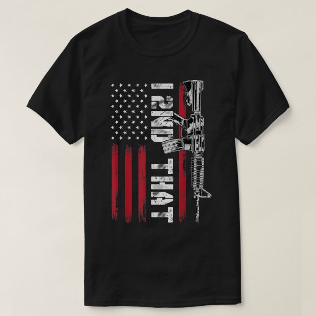 T-shirt I 2ème amendement Pro Gun American Flag  (Design devant)